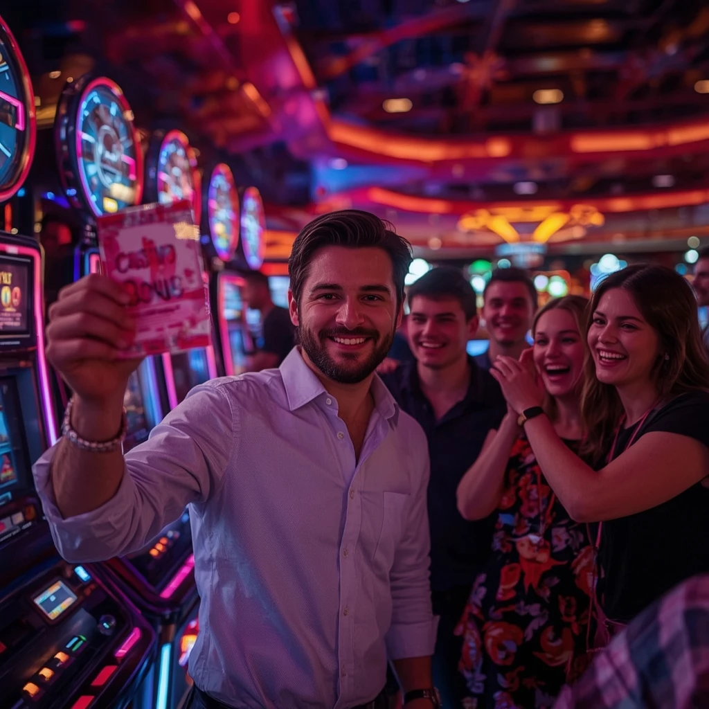 una persona con un bono del casino VEGAZ CASINO